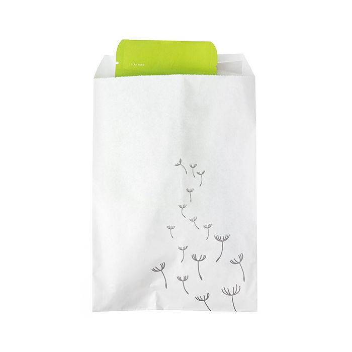 Paper Bags White with Grey Dandelions 12,7x20,3 cm (100 pieces) [GPB58D]
