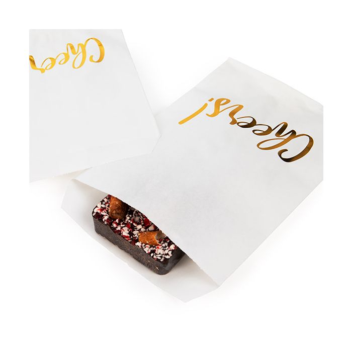 Paper Bags White with Gold Cheers 12,7x20,3 cm (100 pieces) [GPB58GCH]