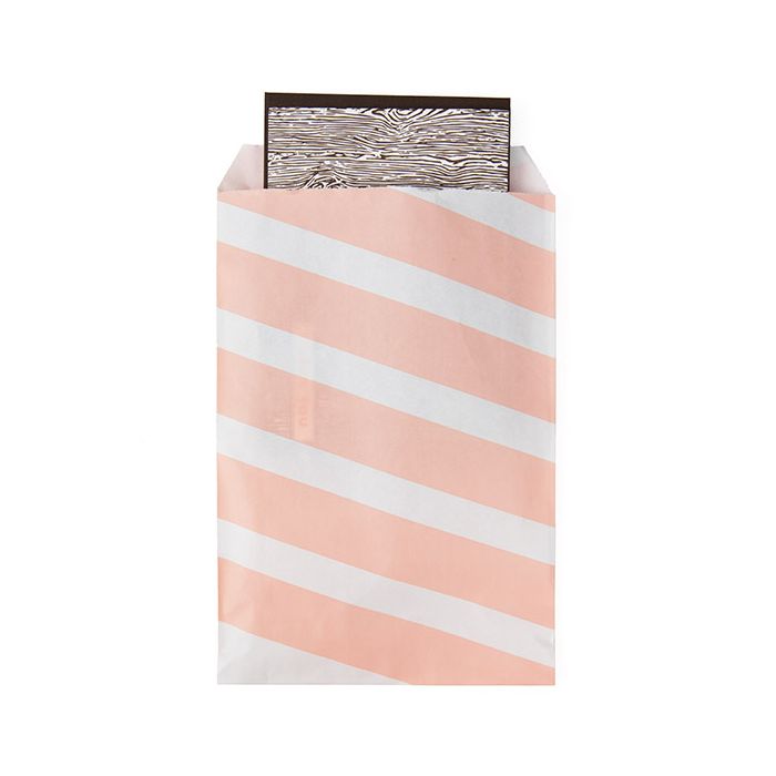 Paper Bags White with Pink Stripes 12,7x20,3 cm (100 pieces) [GPB58PS]