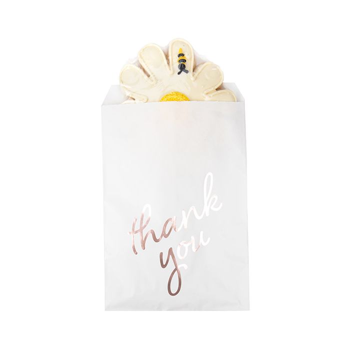 Paper Bags White with Rose Gold Thank You 12,7x20,3 cm (100 pieces) [GPB58RT]