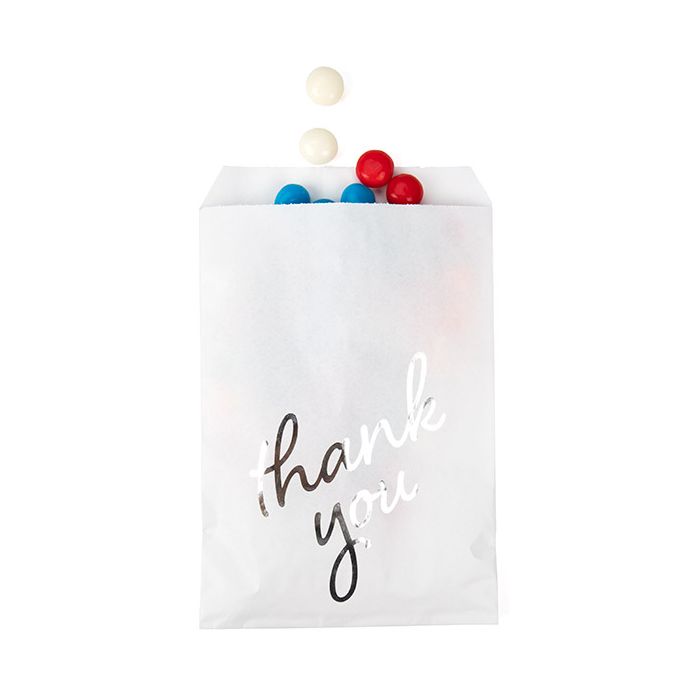 Paper Bags White with Silver Thank You 12,7x20,3 cm (100 pieces) [GPB58ST]