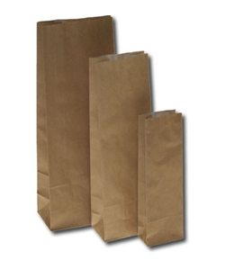 Block Bottom Bags Kraft Brown 10.5x6.5x28cm grease-proof lined 60 + 40 g/m² (100 pieces) [PABB1028]