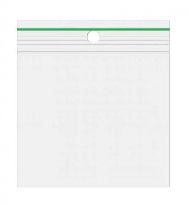 Grip Seal Bags with Hang hole 13x12.5cm PE 50 micron Bargain! (1.000 pieces)
