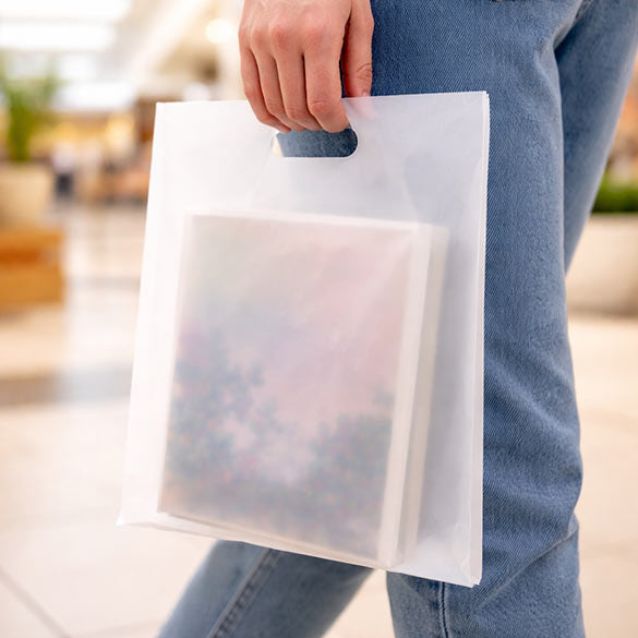 Plastic Carrier Bags Frost 38.1x45.7cm 60 micron LDPE (100 pieces) [H1518FT1]