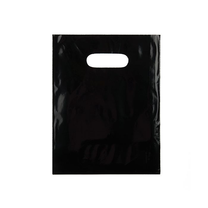 Plastic Carrier Bags Black 22.9x30.5cm 60 micron LDPE