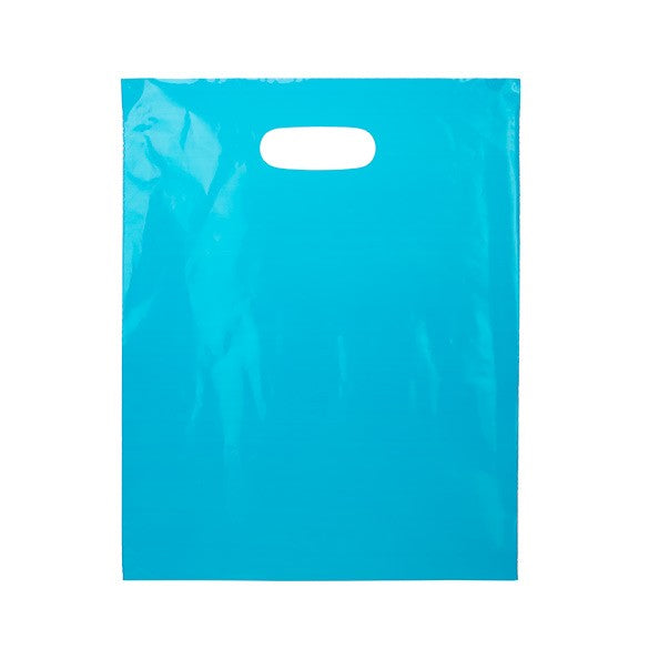 Plastic Carrier Bags Blue 30.5x38.1cm PE 60 micron (100 pieces) [H1215BL1]