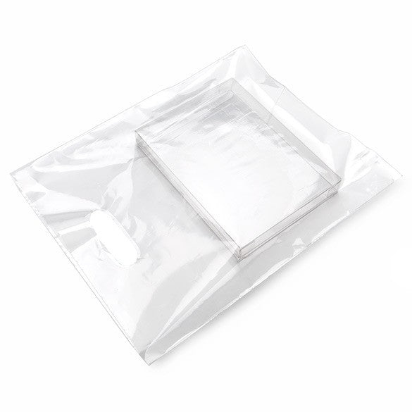 Plastic Carrier Bags Clear 30.5x38.1cm PE 60 micron (100 pieces) [H1215CL1]
