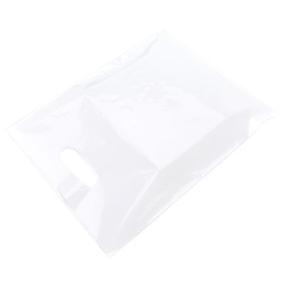 Plastic Carrier Bags White 30.5x38.1cm PE 60 micron (100 pieces) [H1215WT1]