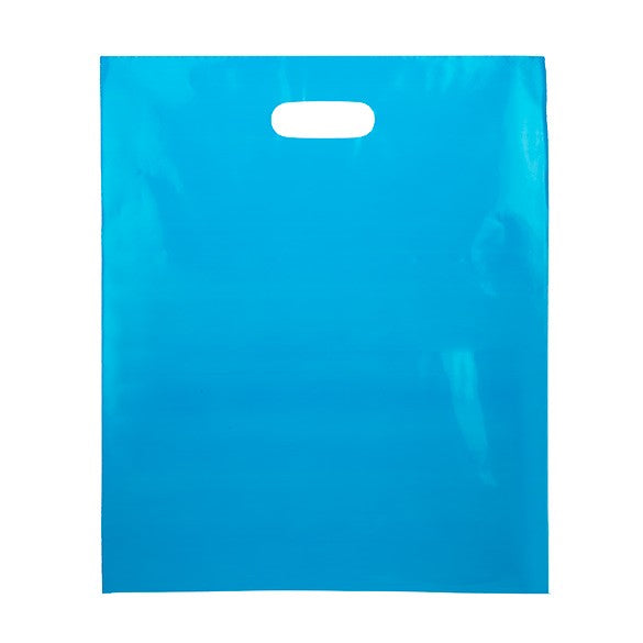 Plastic Carrier Bags Blue 38.1x45.7cm 60 micron LDPE (100 pieces) [H1518BL1]