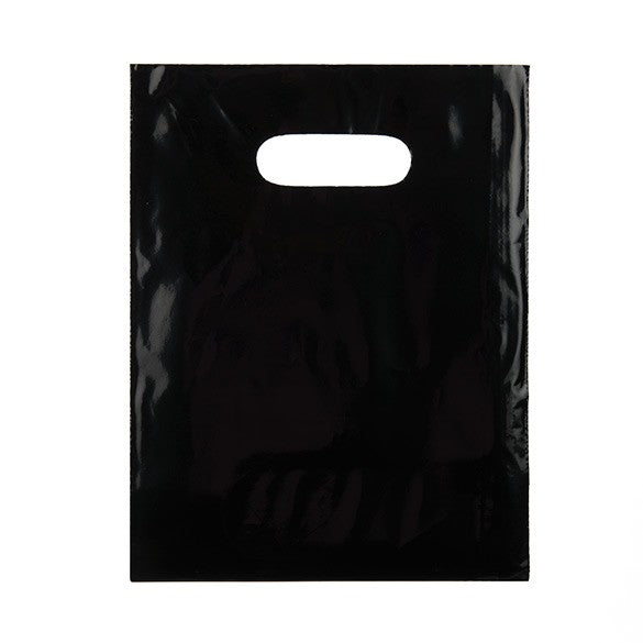 Plastic Carrier Bags Black 22.9x30.5cm 60 micron LDPE (100 pieces) [H912BK1]