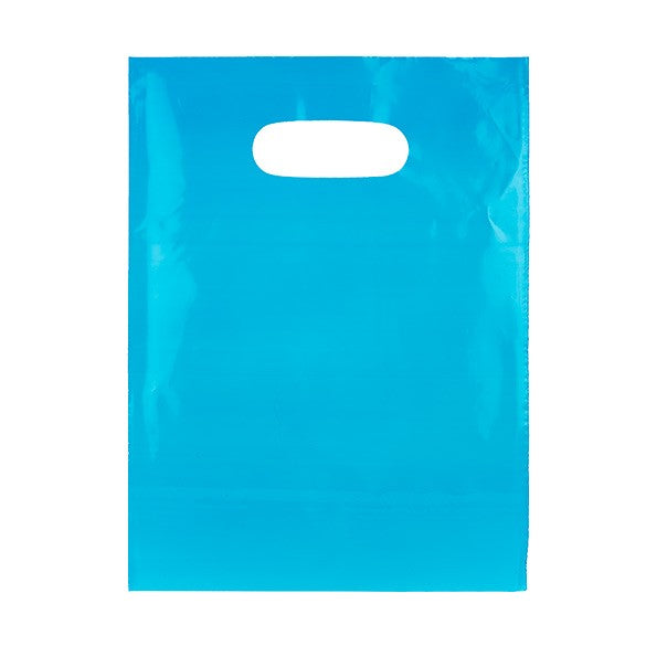 Plastic Carrier Bags Blue 22.9x30.5cm 60 micron LDPE (100 pieces) [H912BL1]