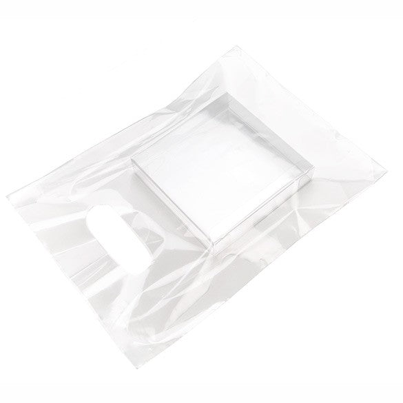 Plastic Carrier Bags Clear 22.9x30.5cm 60 micron LDPE (100 pieces) [H912CL1]