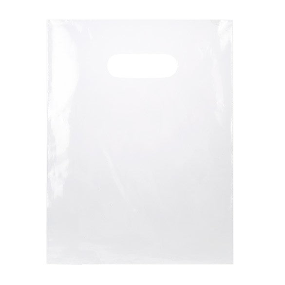 Plastic Carrier Bags Clear 22.9x30.5cm 60 micron LDPE (100 pieces) [H912CL1]