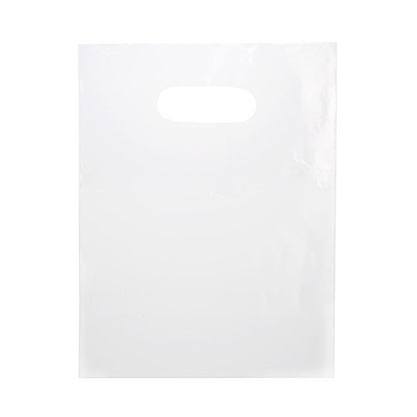 Plastic Carrier Bags Frost 22.9x30.5cm 60 micron LDPE (100 pieces) [H912FT1]