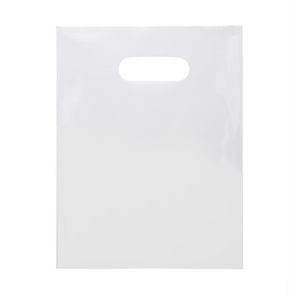 Plastic Carrier Bags White 23.9x30.5cm 60 micron LDPE (100 pieces) [H912WT1]