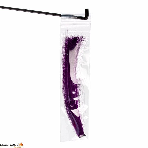 Grip Seal Bags with Hang hole 5x20.5cm Crystal Clear PP 50 micron (100 pieces) [ZR28]