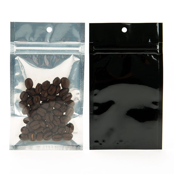 Grip Seal Bags Transparent/Black 7.5x11.5cm (100 pieces) [HZBB3CB]