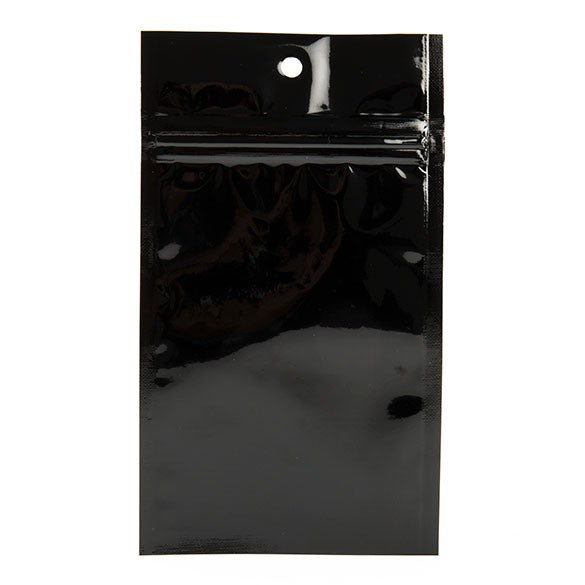 Grip Seal Bags Black 7.5x11.5cm Metallised (100 pieces) [HZBB3MB]
