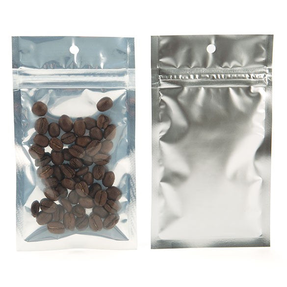 Grip Seal Bags Transparent/Silver 7.5x11.5cm (100 pieces) [HZBB3S]