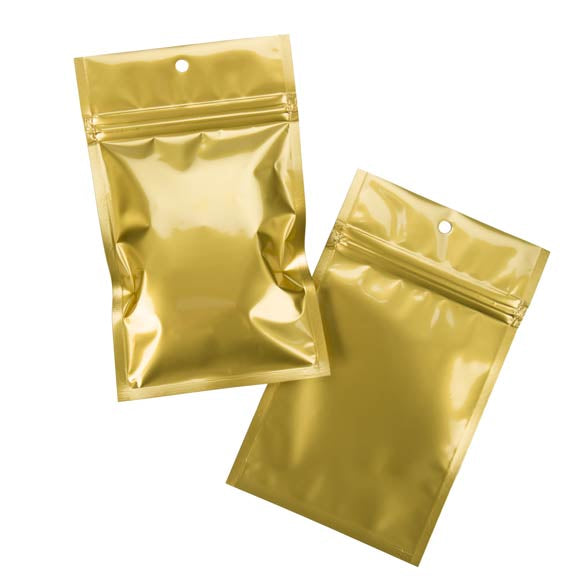 Grip Seal Bags Gold 9x12.5cm Metallised (100 pieces) [HZBB4MG]