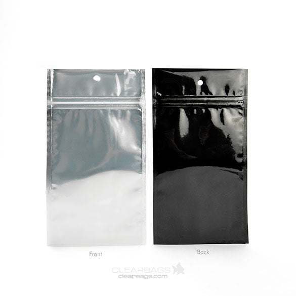 Grip Seal Bags Transparent/Black 10x16.5cm (100 pieces) [HZBB5CB]