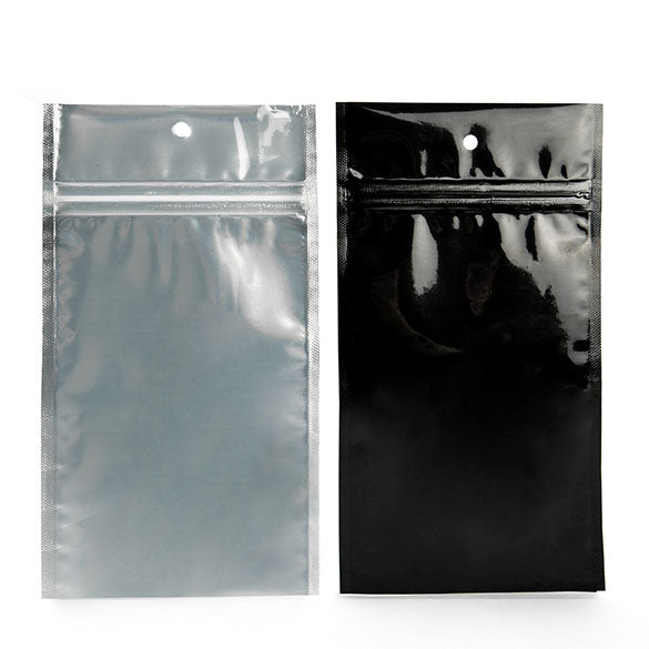 Grip Seal Bags Transparent/Black 10x16.5cm (100 pieces) [HZBB5CB]