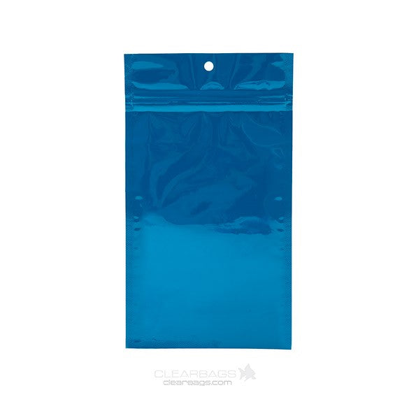 Grip Seal Bags Blue 12.5x21cm Metallised (100 pieces) [HZBB6MBL]
