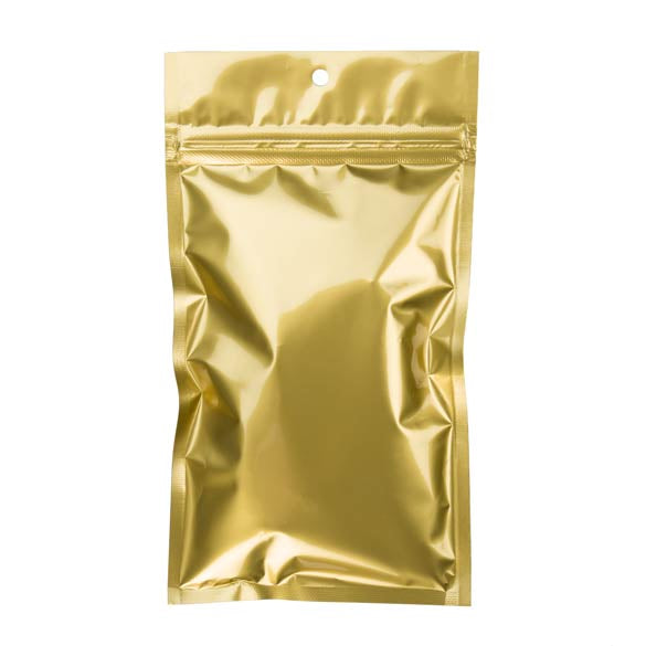 Grip Seal Bags Gold 10x16.5cm Metallised (100 pieces) [HZBB5MG]