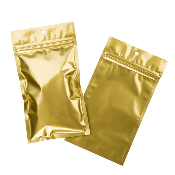 Grip Seal Bags Gold 10x16.5cm Metallised (100 pieces) [HZBB5MG]
