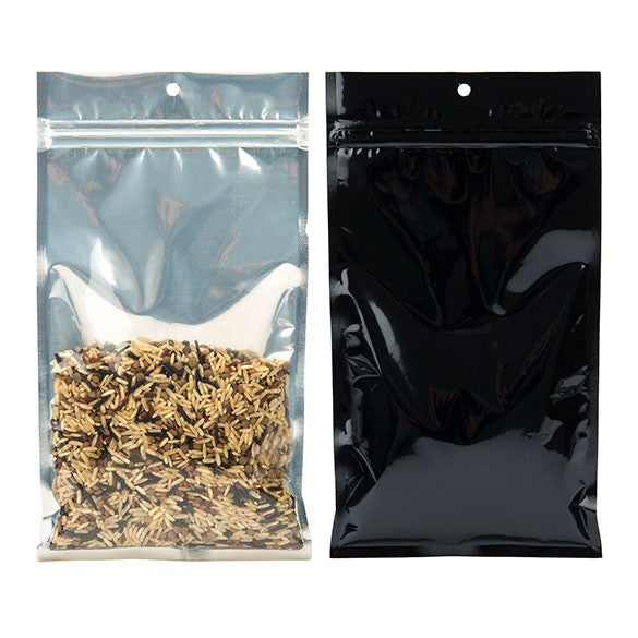Grip Seal Bags Transparent/Black 12.7x20.8cm (100 pieces) [HZBB6CB]