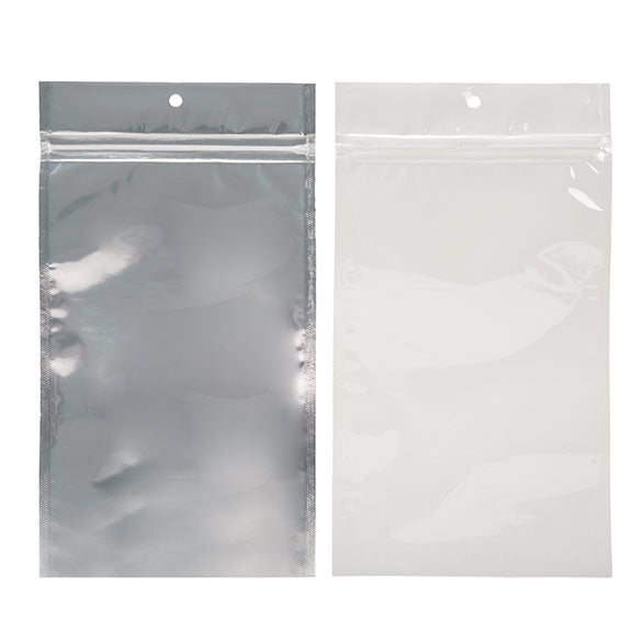 Grip Seal Bags Transparent/White 12.5x21cm (100 pieces) [HZBB6CW]