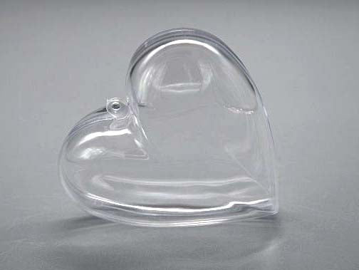 Plastic Transparent Heart 10cm (25 pieces) [PEP-0708100]