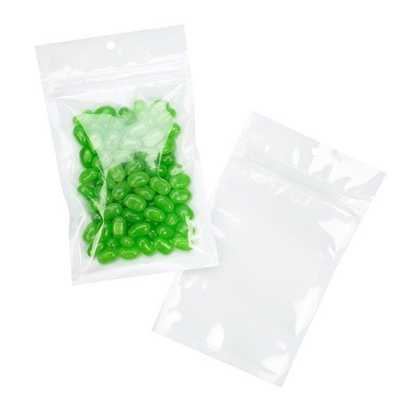 Grip Seal Bags Transparent/White 9.2x12.7cm (100 pieces) [HZB4CW]