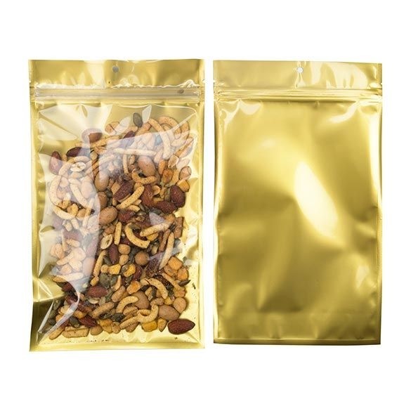 Grip Seal Bags Transparent/Gold 15.2x23.5cm (100 pieces) [HZB7CG]