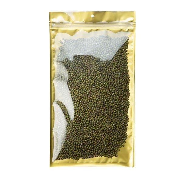 Grip Seal Bags Transparent/Gold 17.8x30.5cm (100 pieces) [HZB8CG]