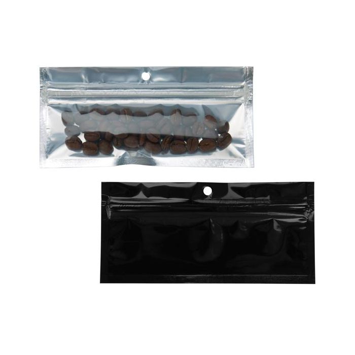 Grip Seal Bags Transparent/Black 14x4.5cm (100 pieces) [HZBB8CB]