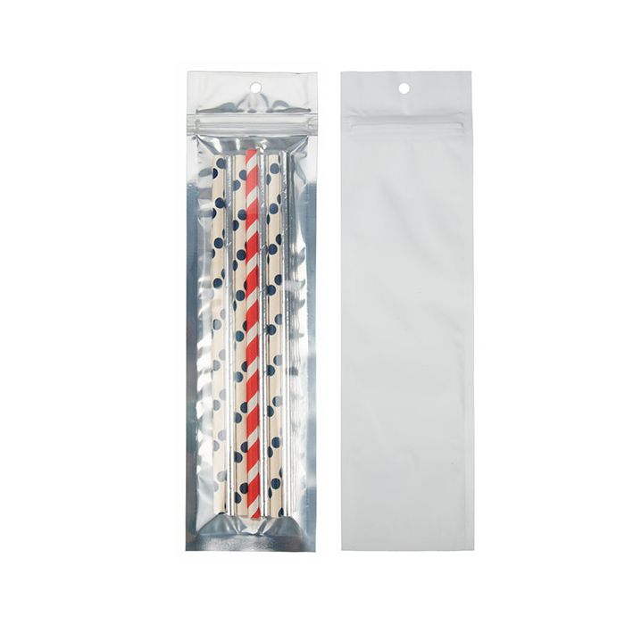 Grip Seal Bags Transparent/Matte White 6,4x22,9 cm (100 pieces) [HZBB1CMW]