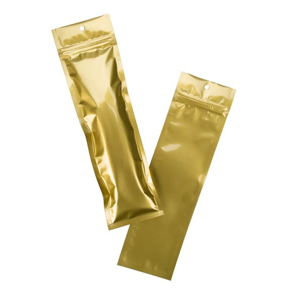 Grip Seal Bags Gold 6.5x23cm Metallised (100 pieces) [HZBB1MG]