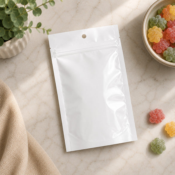 Grip Seal Bags White 10x16.5cm Metallised (100 pieces) [HZBB5MW]