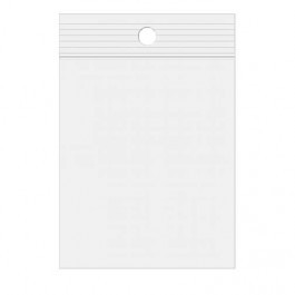 Grip Seal Bags with Hang hole 12.5x30.5cm Crystal Clear PP 75 micron