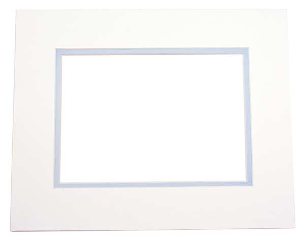 Mount Board Double thick Ivory/light Blue 40.6x50.8cm with 27x34.6cm Window
