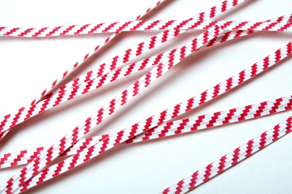 Tin Ties 10.2x0.4cm Paper White/Red striped (1.000 pieces)