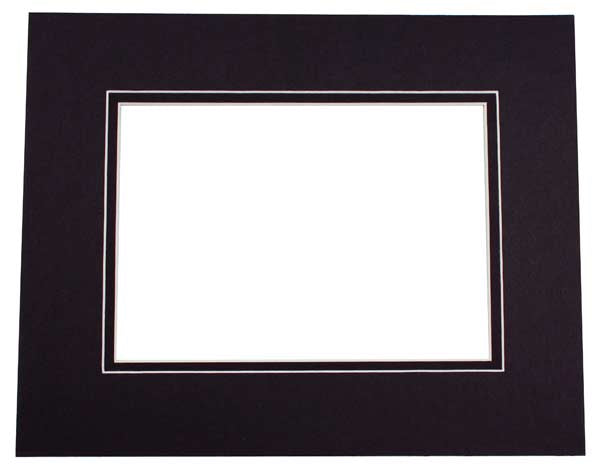 Mount Board Double thick Black/Black 40.6x50.8cm with 27x34.6cm Window (10 pieces) [MD20135]