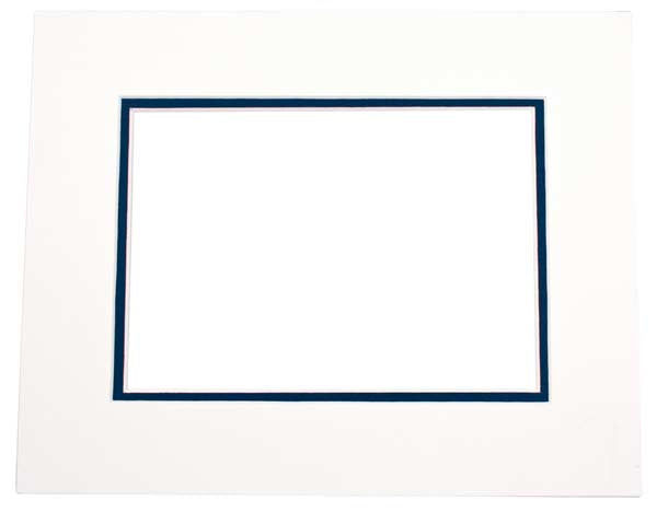 Mount Board Double thick Ivory/dark Blue 50.8x61cm with 39.7x49.9cm Window (10 pieces) [MD20168]