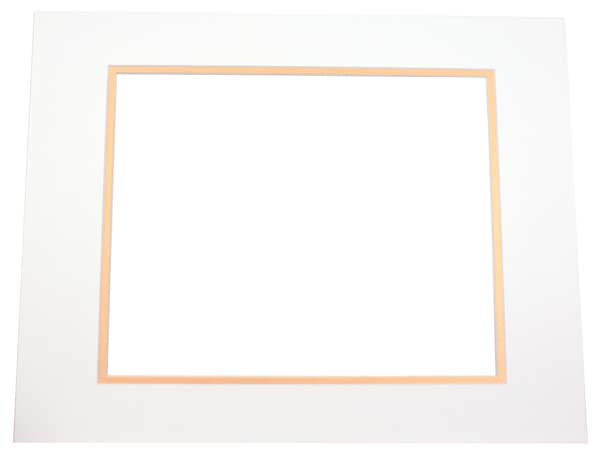 Mount Board Double thick Ivory/Gold 20.3x25.4cm with 11.8x16.8cm Window (10 pieces) [MD20018]