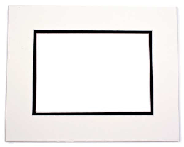 Mount Board Double thick Ivory/Black 50.8x61cm with 39.7x49.9cm Window (10 pieces) [MD20167]