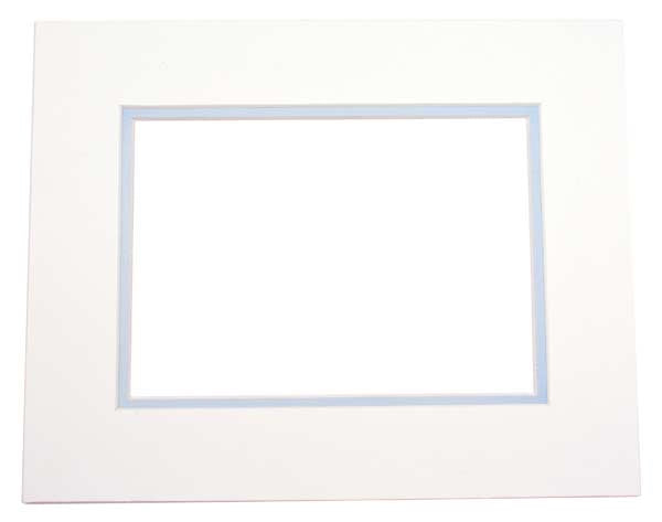 Mount Board Double thick Ivory/light Blue 27.9x35.6cm with 19.4x24.5cm Window (10 pieces) [MD20025]