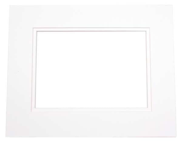 Mount Board Double thick White/White 27.9x35.6cm with 19.4x24.5cm Window (10 pieces) [MD20148]