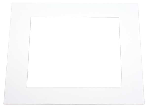 Mount Board bright White 27x34.6cm Window - Outer size 40.6x50.8cm (10 pieces) [MS20090]