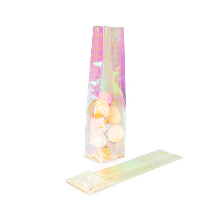 Block Bottom Bags w/ Paper Insert Iridescent 6.4x5.1x24.8 cm (50 pieces) [HFGPB12]